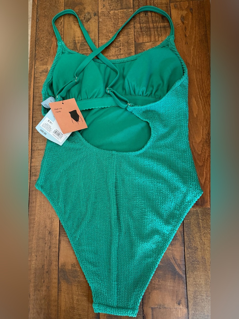 Textured Swimsuit in Teal - Picture 2 of 3